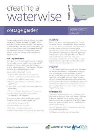 South West Australia: Creating A Waterwise Cottage Garden - Water Corporation