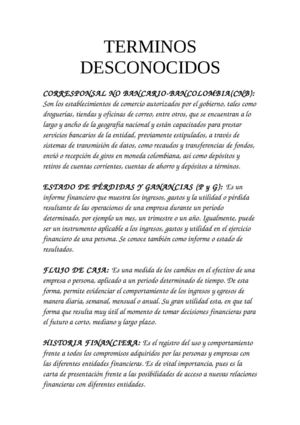 TERMINOS DESCONOCIDOS