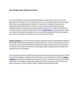 Men's Designer Shoes Making Great Strides