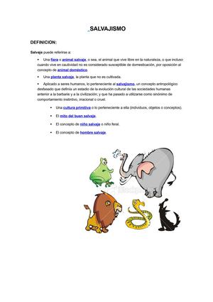 SALVAJISMO Y DOMESTICACION