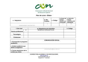 Syllabus Periodismo Deportivo 