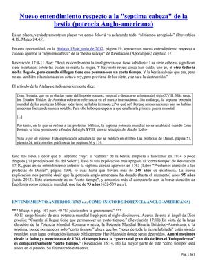 Nuevo entendimiento respecto a inicio de potencia angloamericana (Atalaya 15 de junio de 2012, página 19)