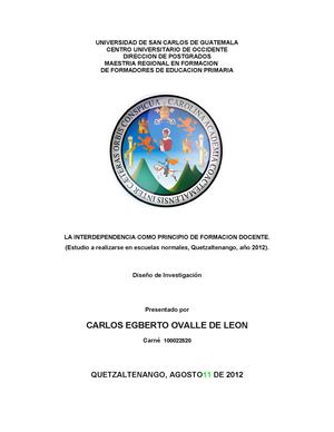 INFORME CONVENSIONAL TESIS_INTERDEPENDENCIA CARLOS OVALLE usac2012