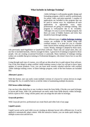 What Includes in Indesign Training?
