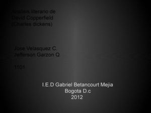 Alanlisis Literario David Coperfield