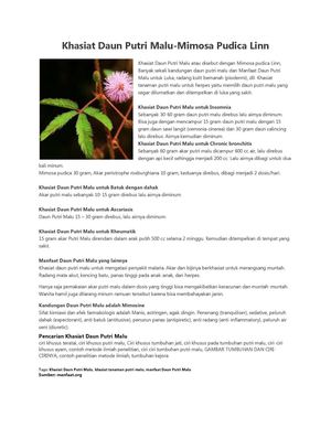 Calameo Khasiat Daun Putri Malu Calameo Khasiat Daun Putri Malu