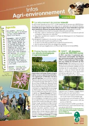 Lettre Agriculture du Parc naturel régional Scarpe-Escaut