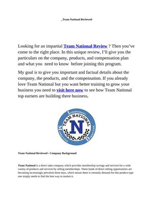 
Team National Eye-Opening Review: What You Should Understand Regarding Team National Before You Join  