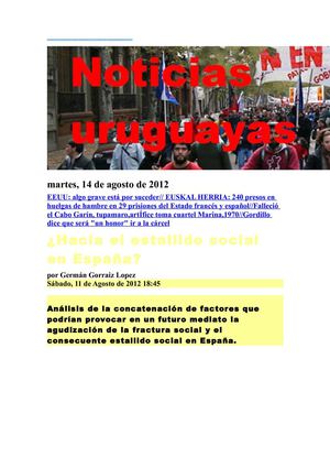 Noticias Uruguayas martes 14 de agosto del 2012