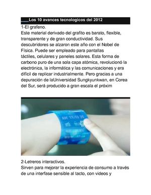 Los 10 avances tecnologicos del 2012