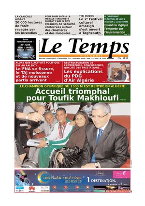 Le Temps d'Algérie Editions du Mercredi 15 aout 2012