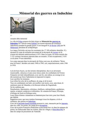 Mémorial des guerres en Indochine