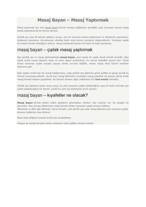 masaj bayan