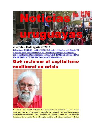 Noticias Uruguayas miércoles 15 de agosto del 2012