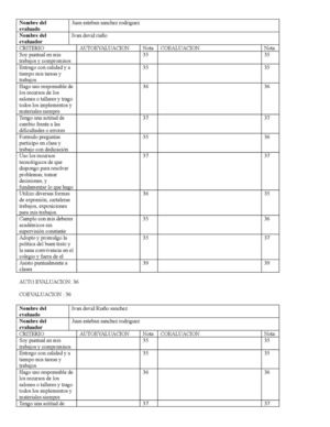 auto y coevaluación