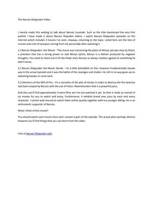 The Naruto Shippuden Video