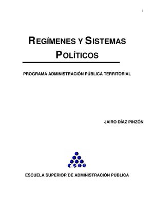 3 REGIMENES Y SISTEMAS POLITICOS