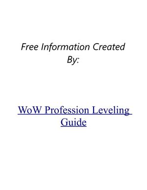 WoW Profession Leveling Guide For The Best Players