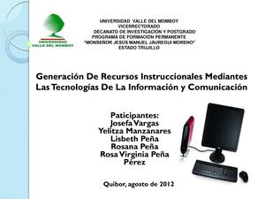 Generación De Recursos Instruccionales Mediantes Las Tecnologías De