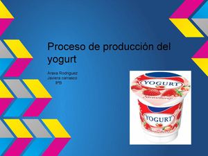 proceso productivo del yogurt