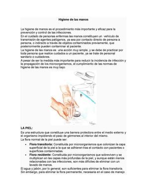 higiene de las manos