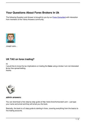 Your Questions About Forex Brokers In Uk