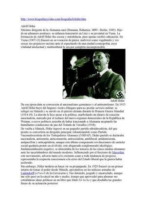Biografia Adolf Hitler