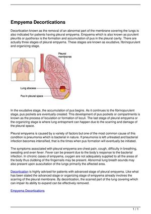 Empyema Decortications