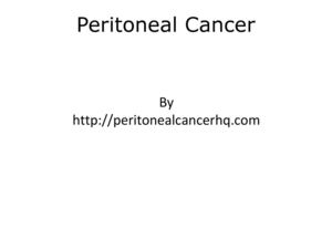 Peritoneal Cancer