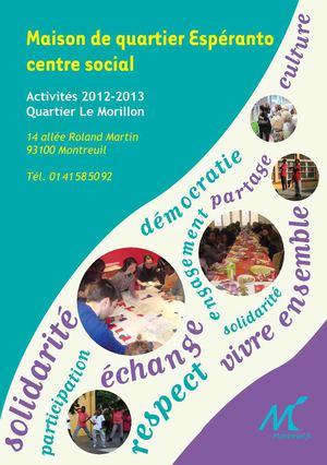 Activités 2012-2013 à la Maison de quartier Espéranto - Quartier Le Morillon à Montreuil