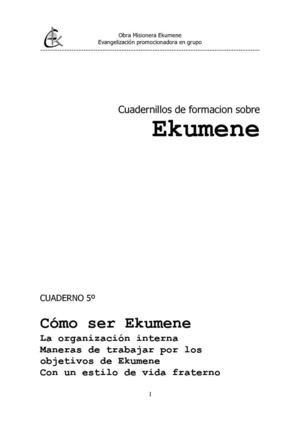 CÓMO SER EKUMENE