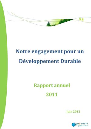 Rapport Developpement Durable Prodware 2011 et COP 2012