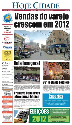 Jornal Hoje Cidade 18-08-2012