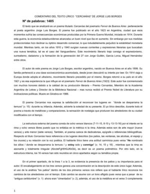 COMENTARIO DEL POEMA CERCANÍAS , BORGES