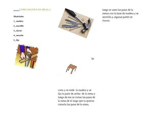 triptico de como hacer una mesa
