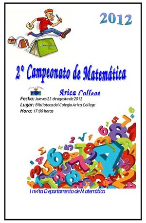 afiche 2º Campeonato de Matemática