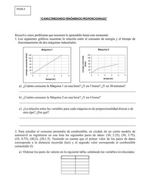 FICHA 3. Caracterizando fenómenos Proporcionales