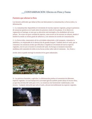 CONTAMINACION fauna y flora