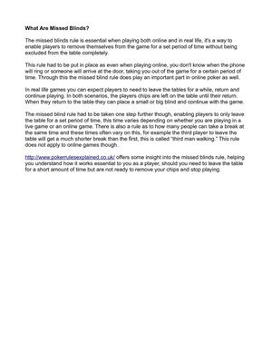 What Are Missed Blinds?