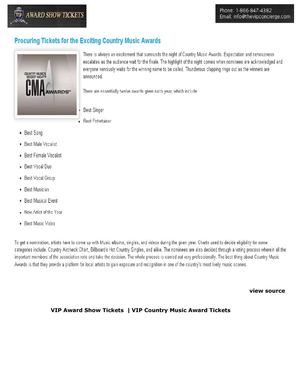 Procuring Tickets for the Exciting Country Music Awards