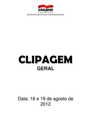 Clipagem Geral 18 e 19/08/2012