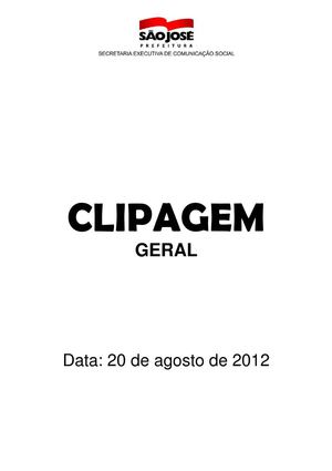 Clipagem Geral 20/08/2012