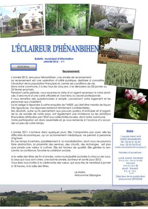 L'éclaireur d'Hénanbihen - janvier 2012