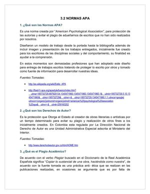 3.2- 3.2.1 Normas APA, Derechos de Autor y Reglamento Estudiantil