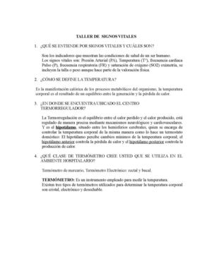 TALLER DE  SIGNOS VITALES (Solución)