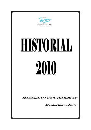 Historial 2010 Escuela Nº 1-175 "Catamarca"