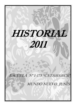 Historial 2011 Escuela N° 1-175 Catamarca