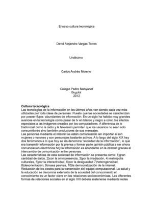 ensayo cultura tecnologica