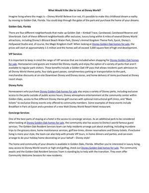 What would it be like to live at Disney World_