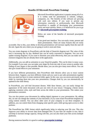 Benefits Of Microsoft PowerPoint Training!